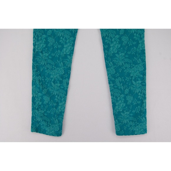 Lauren Conrad Pants Womens 8 Teal Floral Skinny Ankle Stretch Jeans Casual - Picture 9 of 14